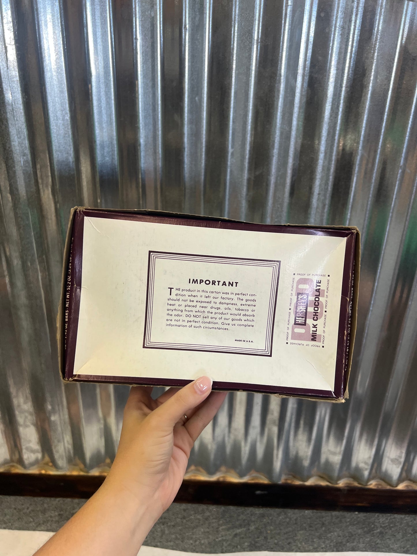 Vintage Hershey's 36 Bars Box with Lid