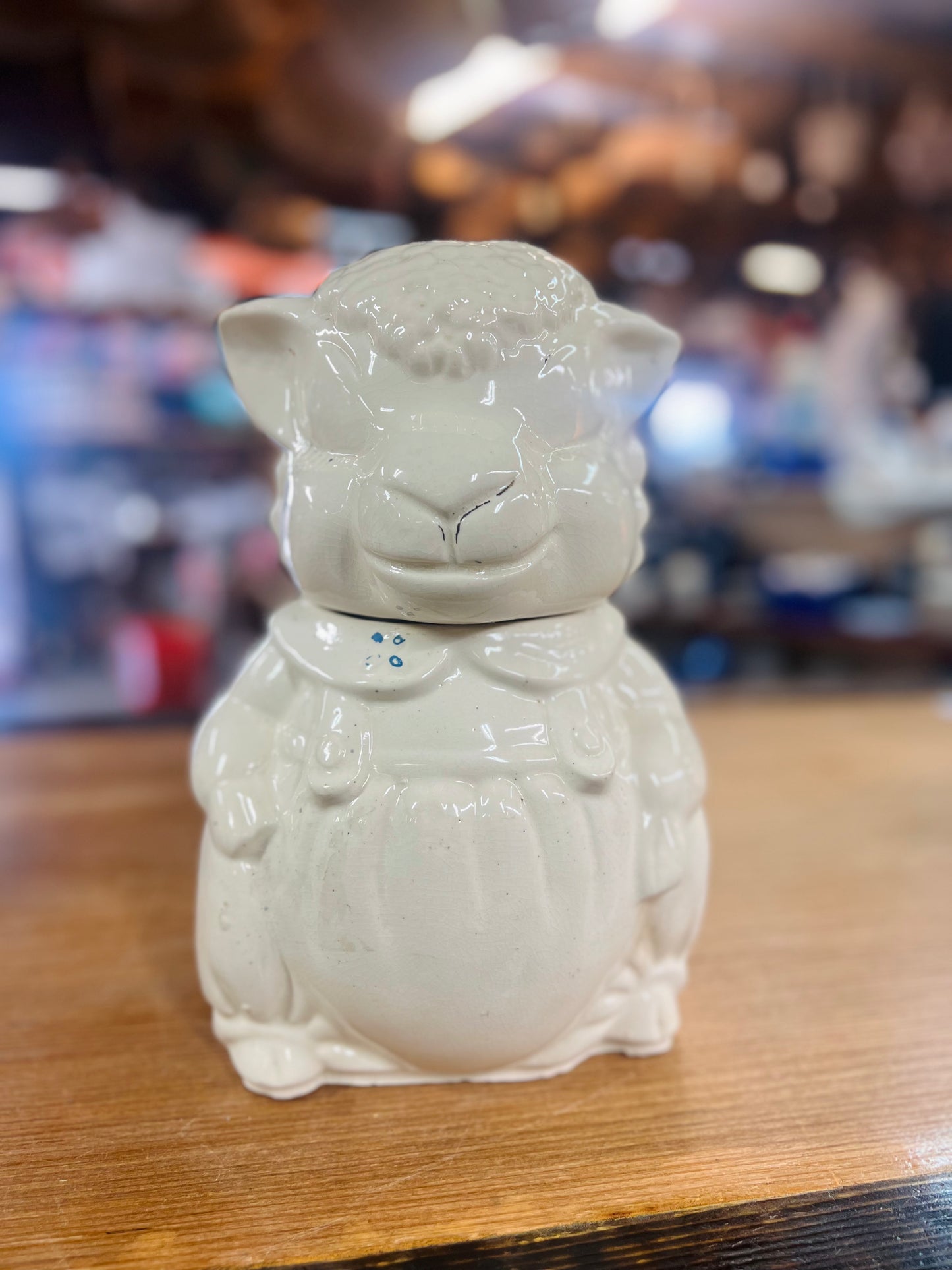 Vintage 1940's American Bisque (ABCO) Pottery Lamb/Sheep Cookie Jar