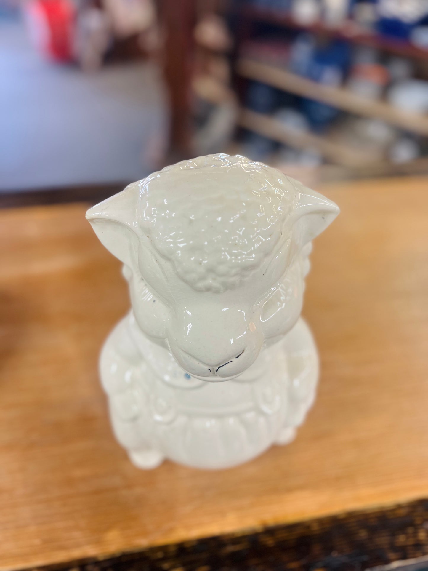 Vintage 1940's American Bisque (ABCO) Pottery Lamb/Sheep Cookie Jar