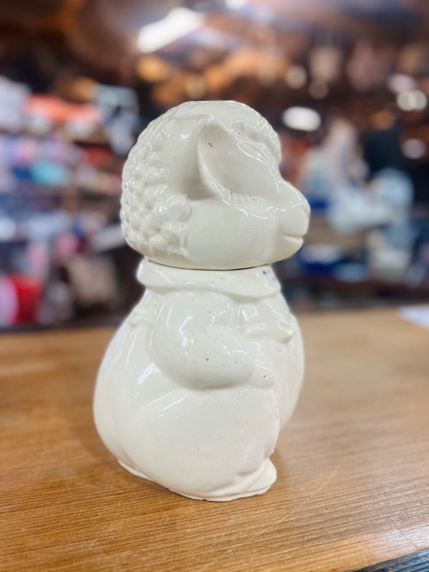 Vintage 1940's American Bisque (ABCO) Pottery Lamb/Sheep Cookie Jar