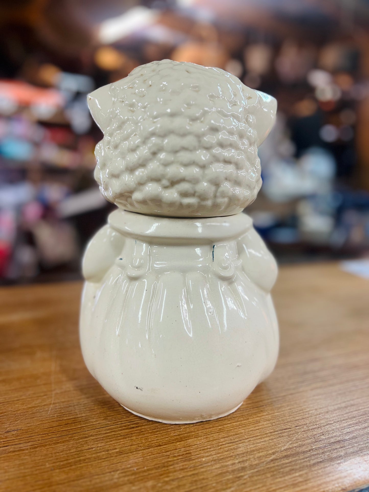 Vintage 1940's American Bisque (ABCO) Pottery Lamb/Sheep Cookie Jar