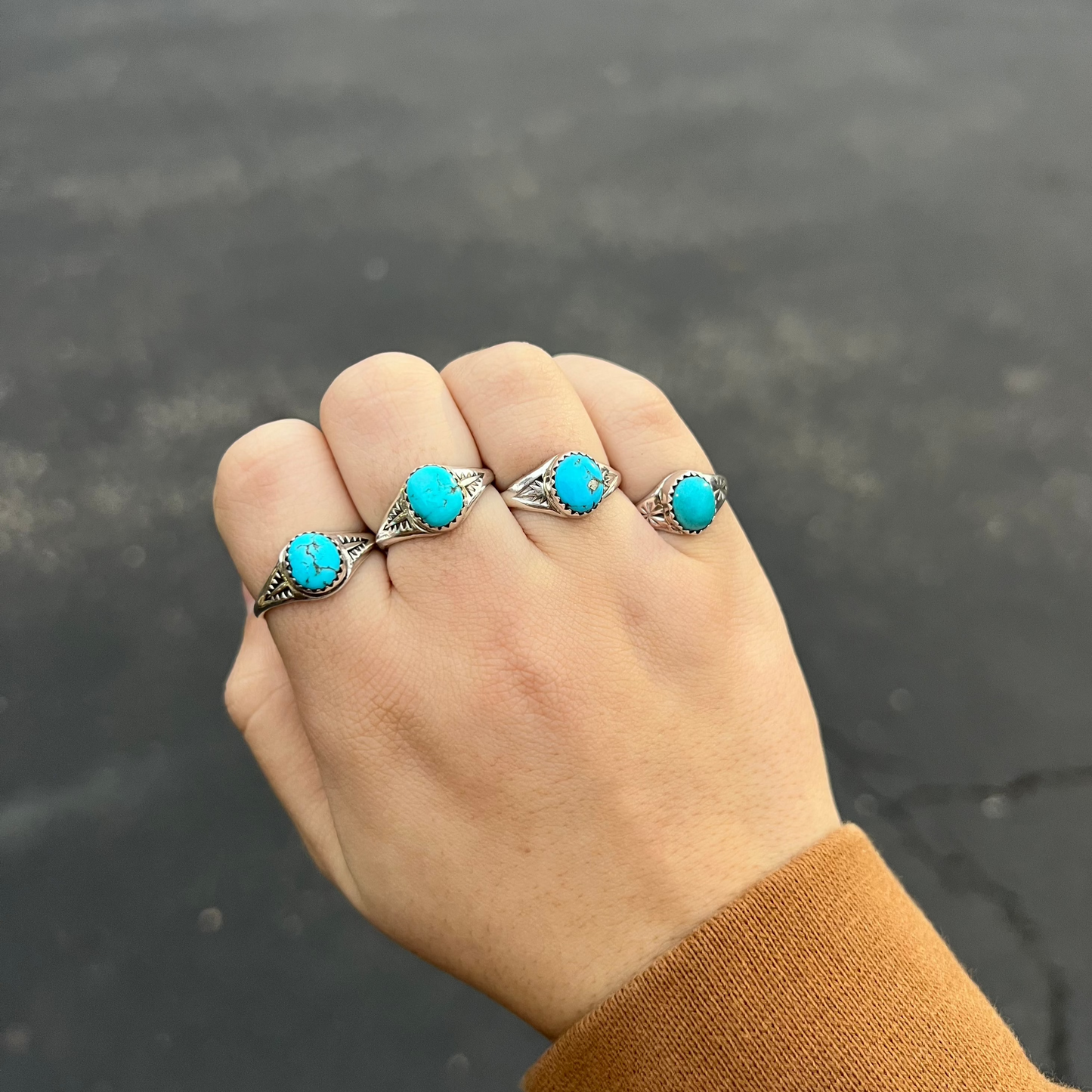 The Kasey Genuine Turquoise Sterling Silver Ring