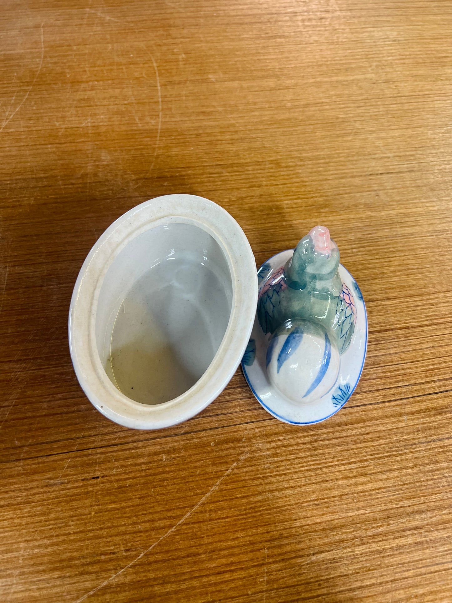 Vintage Floral Hen on Nest Trinket Dish