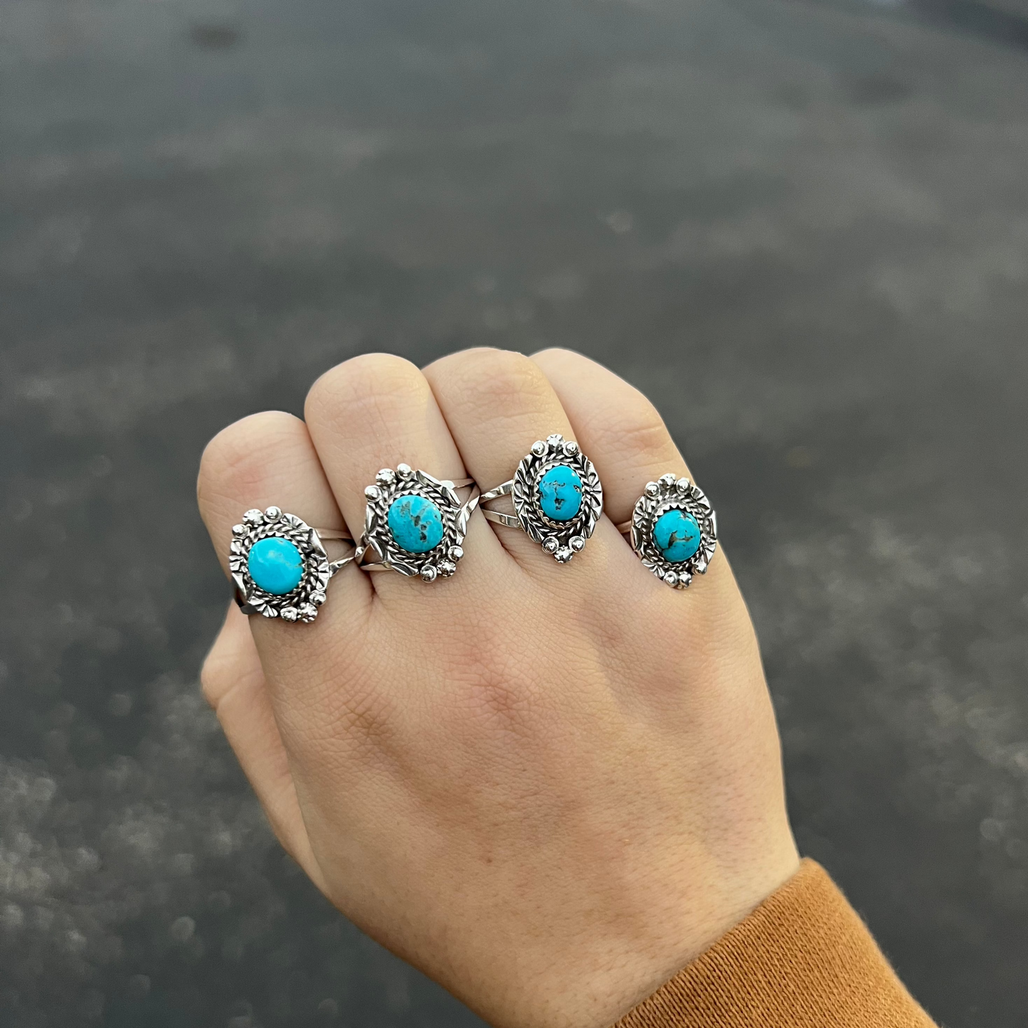 The Aubree Genuine Turquoise Sterling Silver Ring