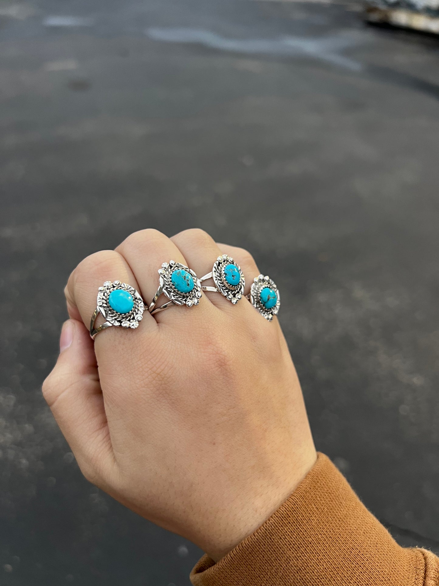 The Aubree Genuine Turquoise Sterling Silver Ring