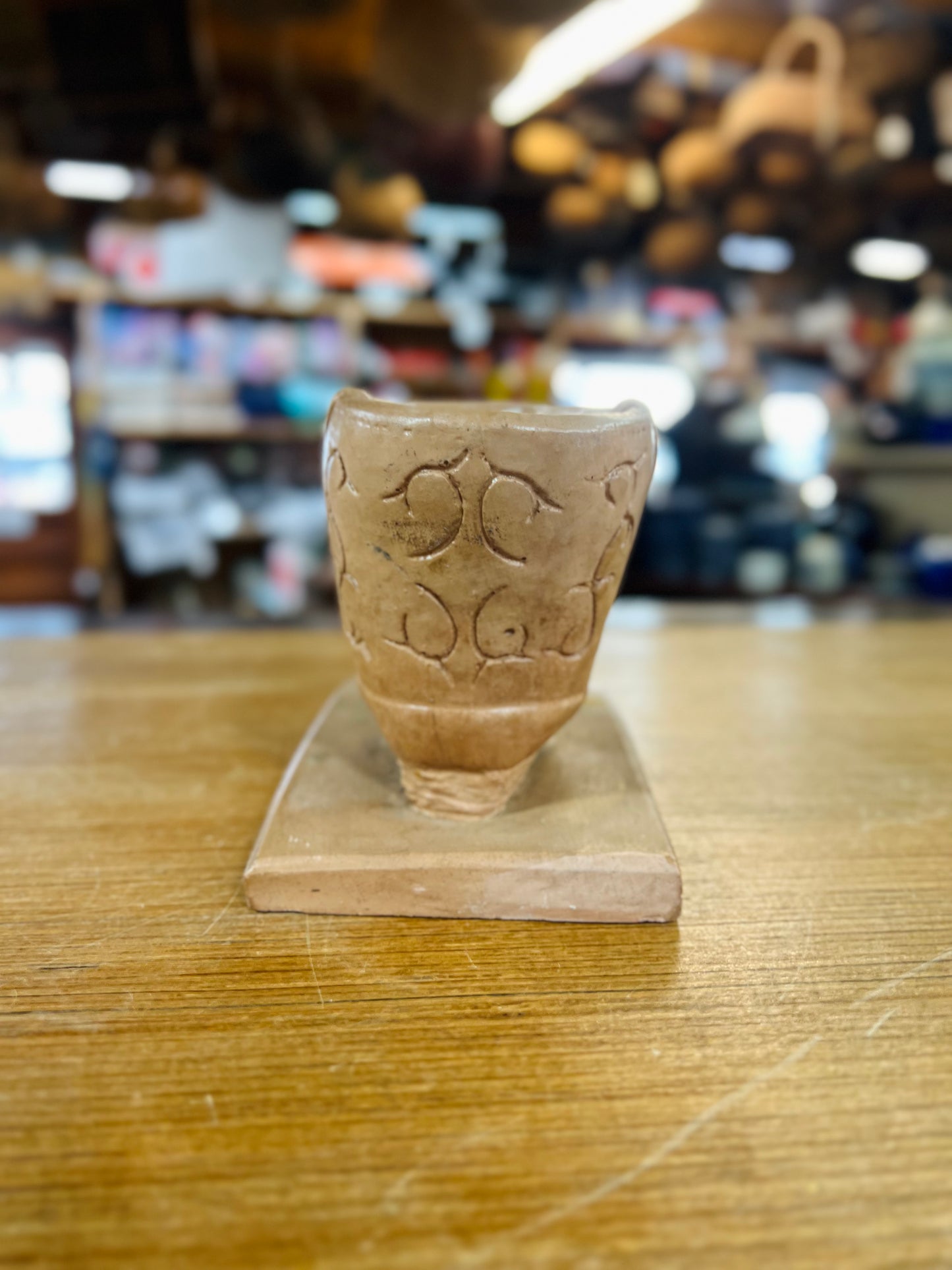 Vintage Clay Pottery Cowboy Boot Planter