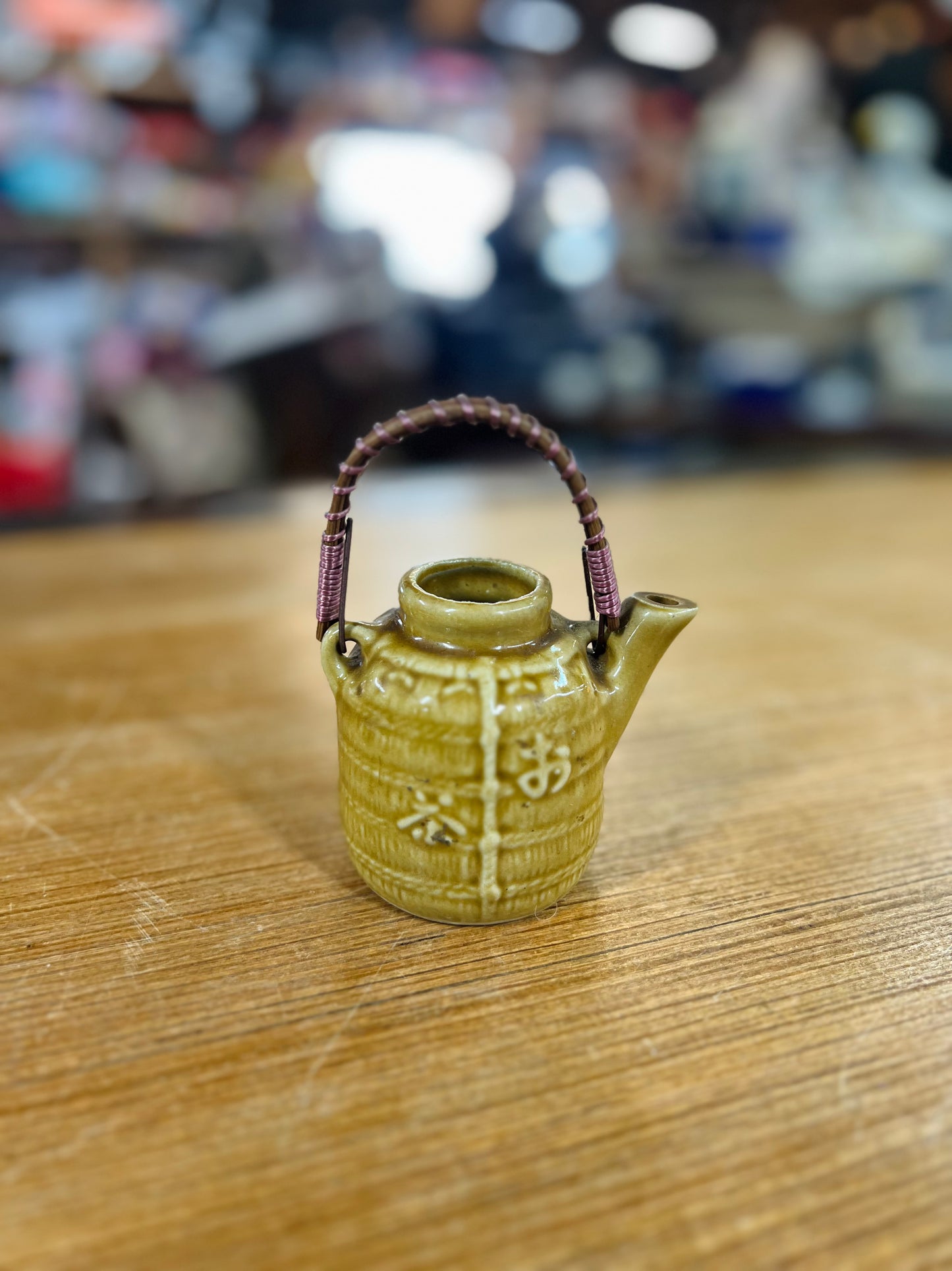 Vintage Japanese Trainware Green Teapot