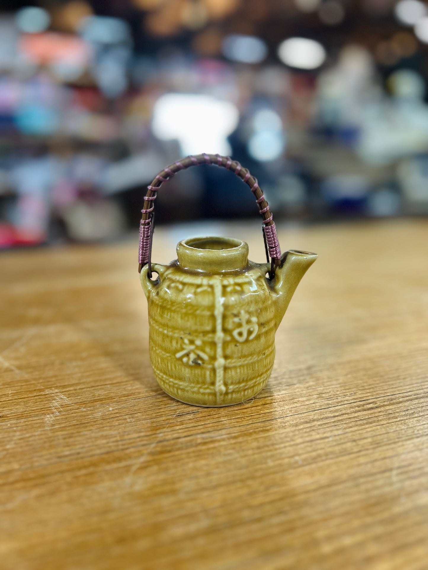 Vintage Japanese Trainware Green Teapot