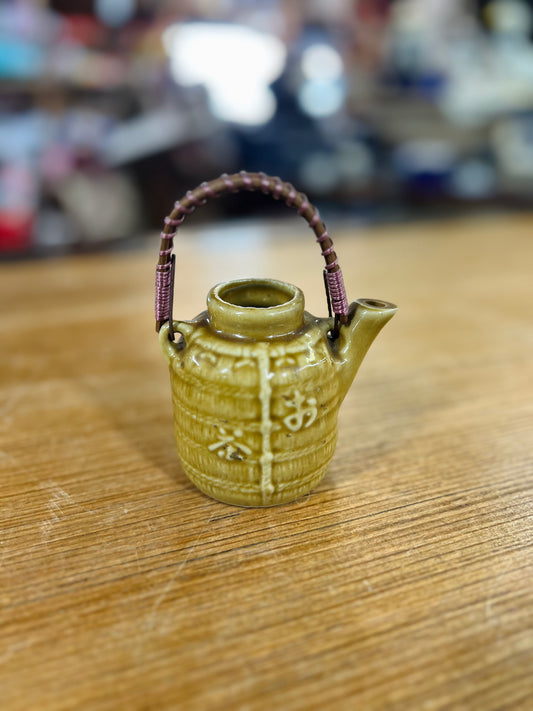 Vintage Japanese Trainware Green Teapot