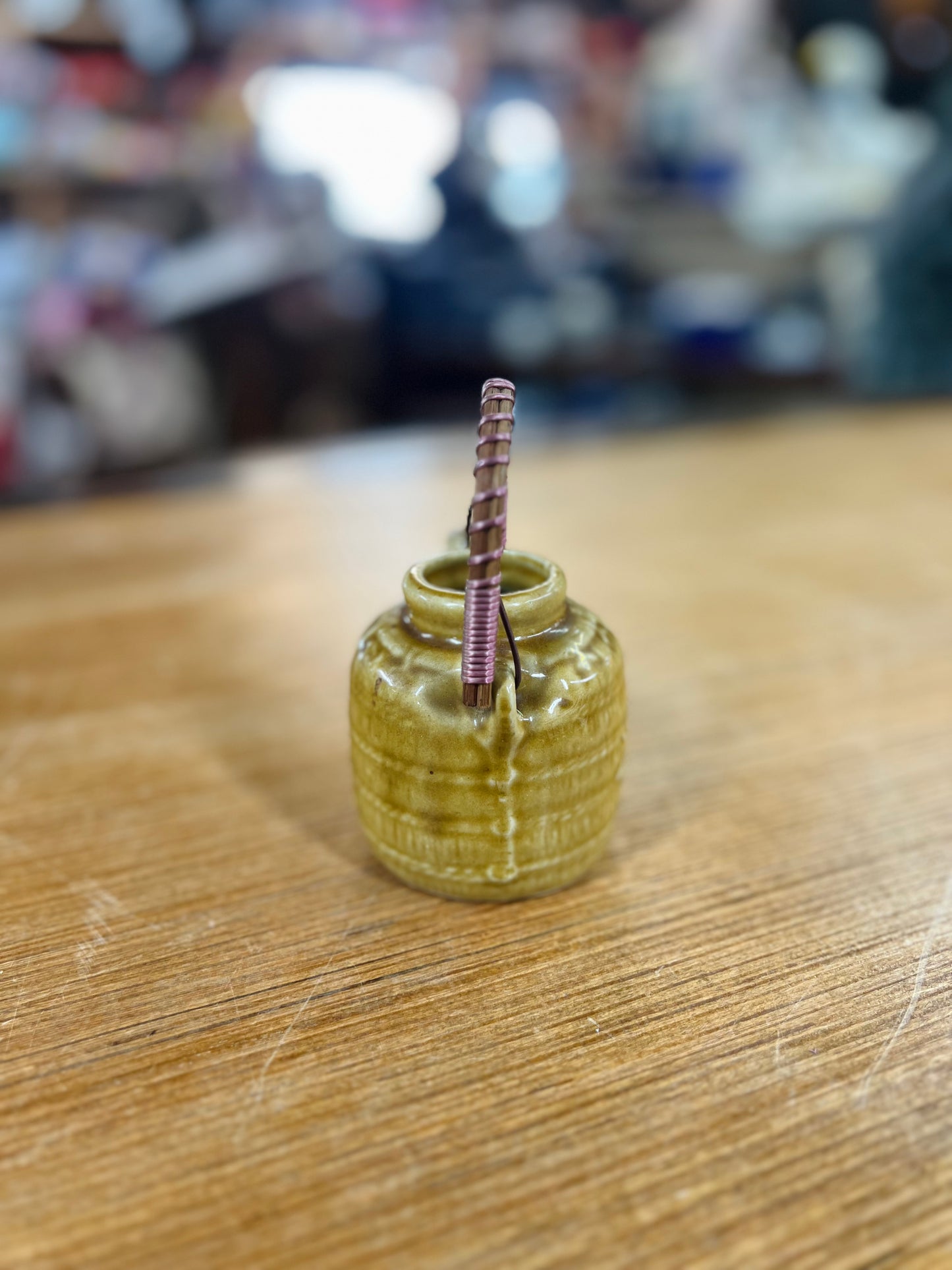 Vintage Japanese Trainware Green Teapot