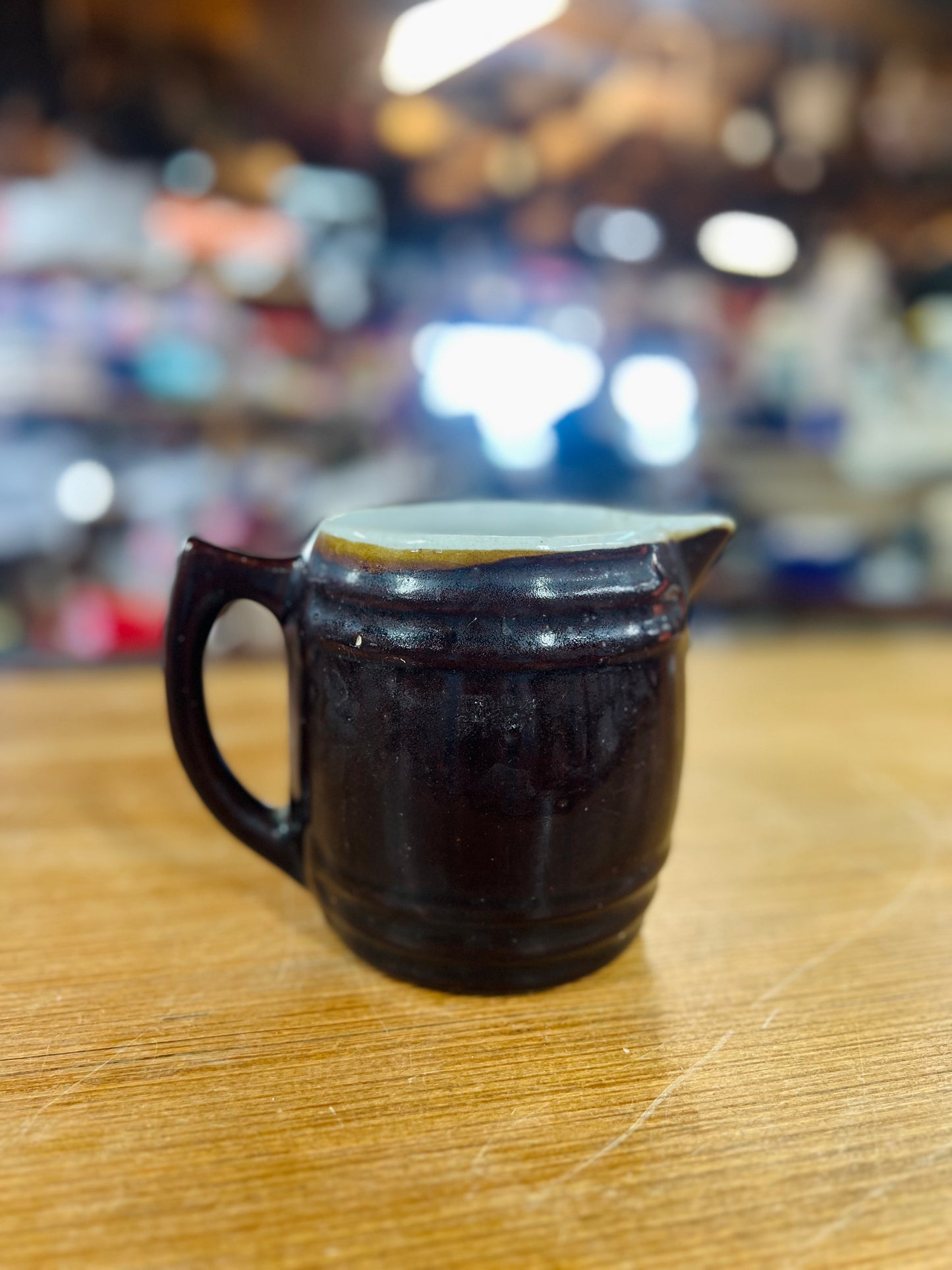 Vintage Pottery Brown Pitcher