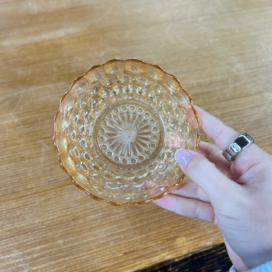 Vintage Anchor Hocking Bubble with Starburst Glass Bowl Dish