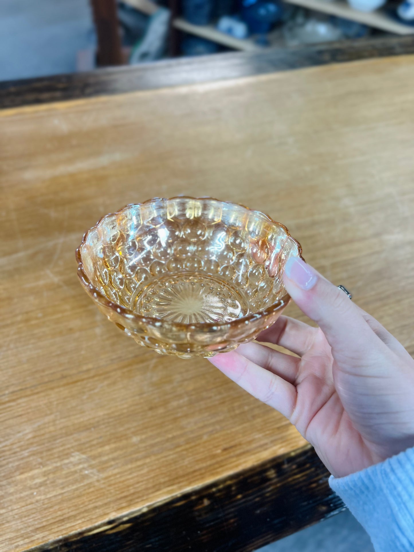 Vintage Anchor Hocking Bubble with Starburst Glass Bowl Dish