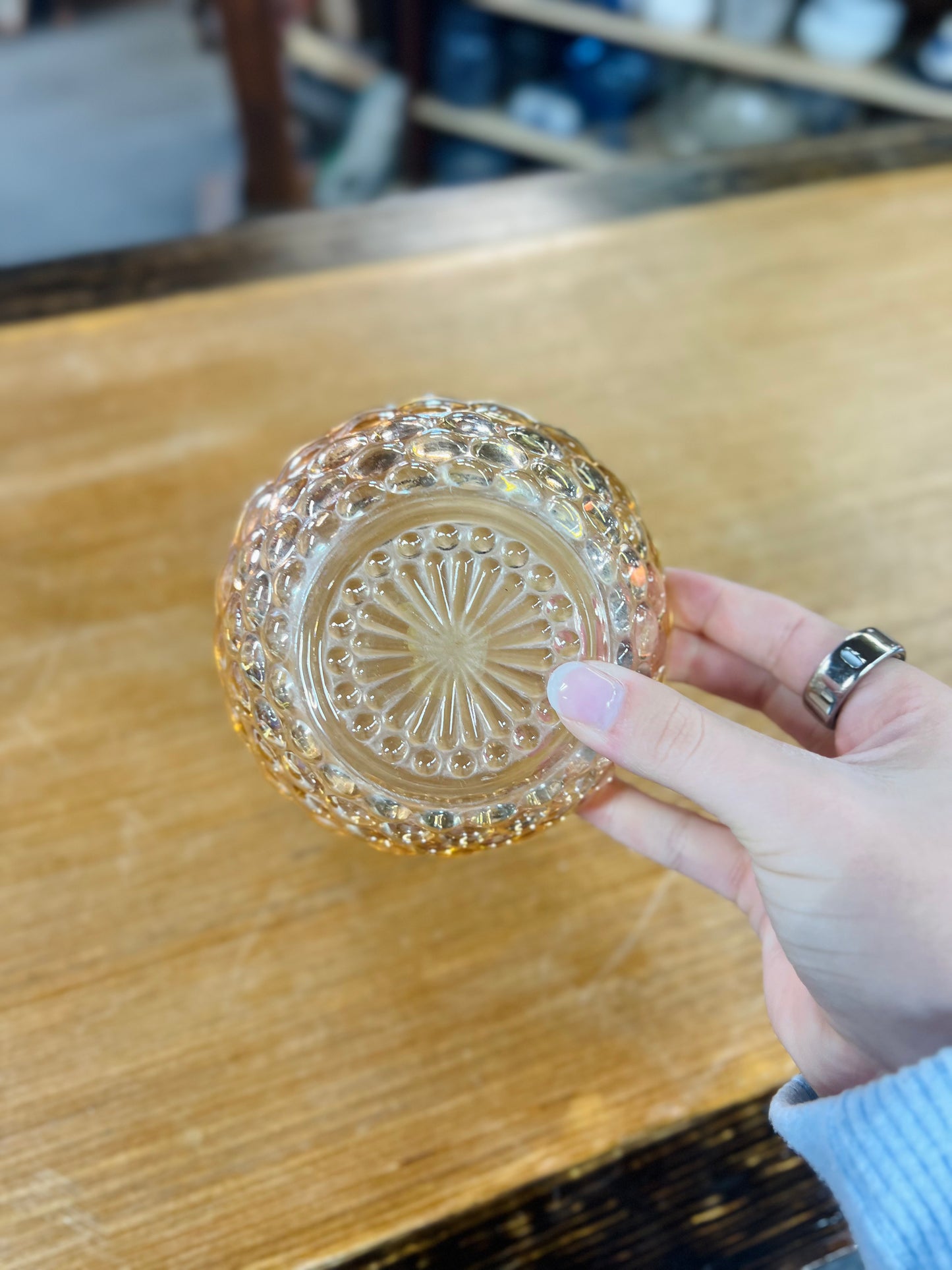 Vintage Anchor Hocking Bubble with Starburst Glass Bowl Dish