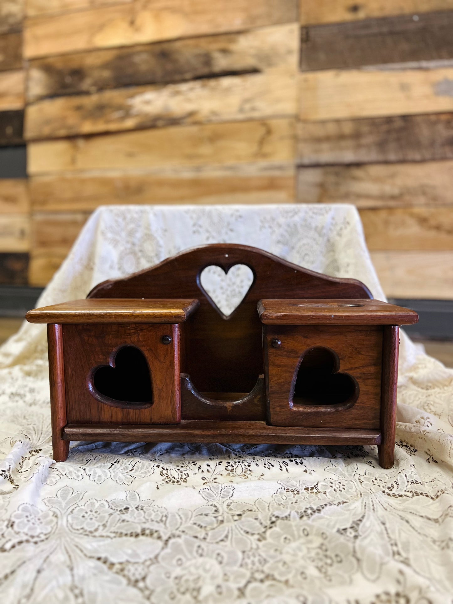 Vintage Country Hearts Wood Display