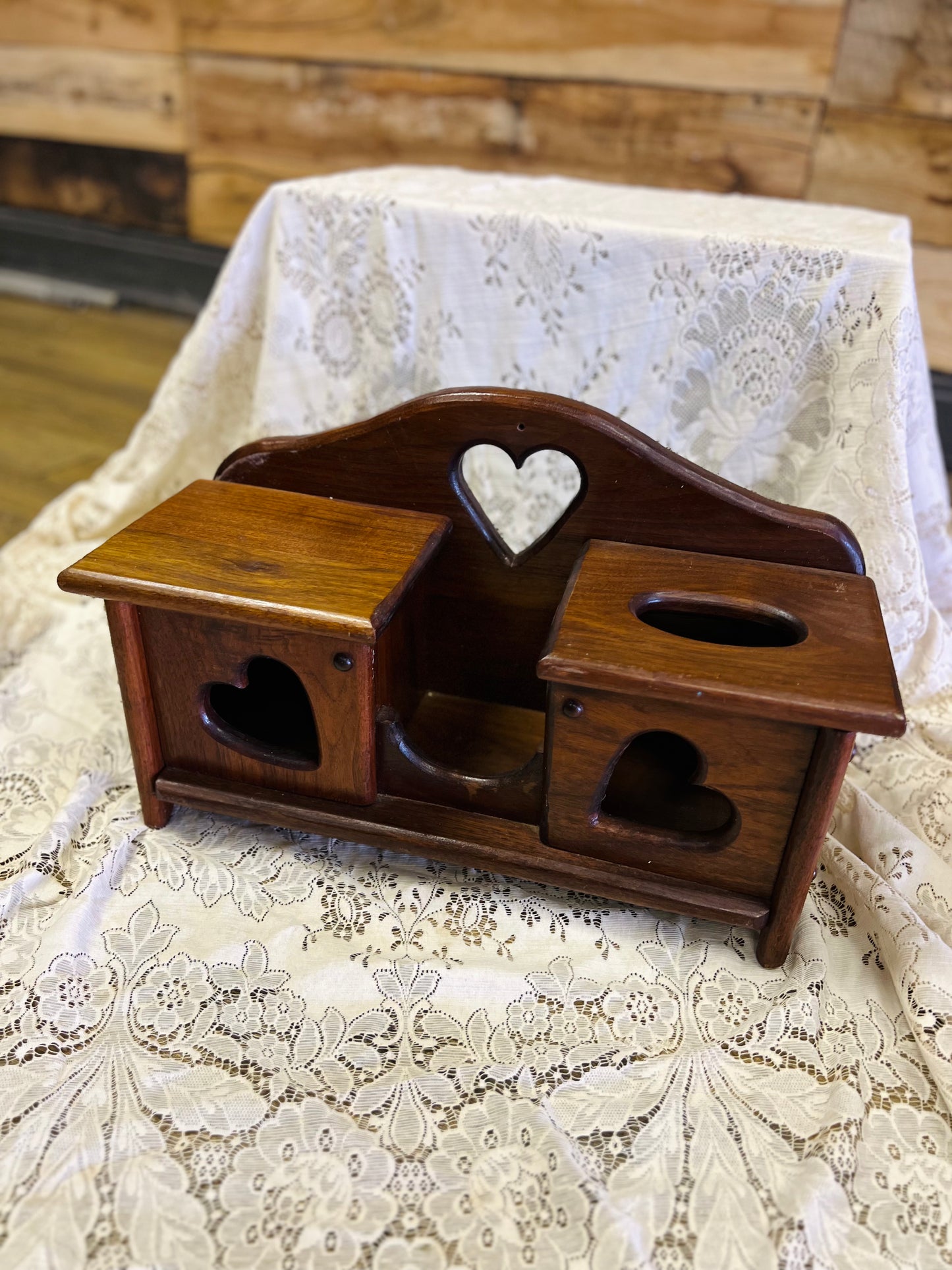 Vintage Country Hearts Wood Display