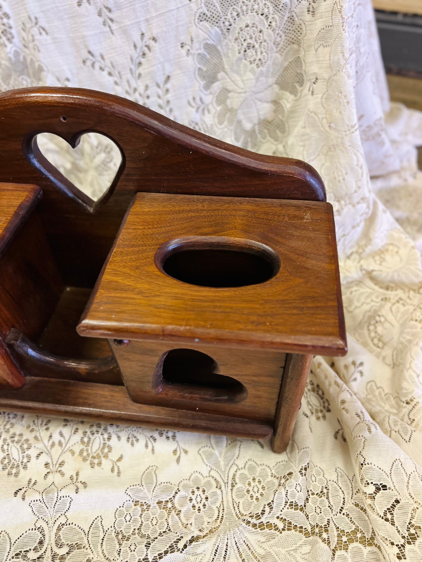 Vintage Country Hearts Wood Display