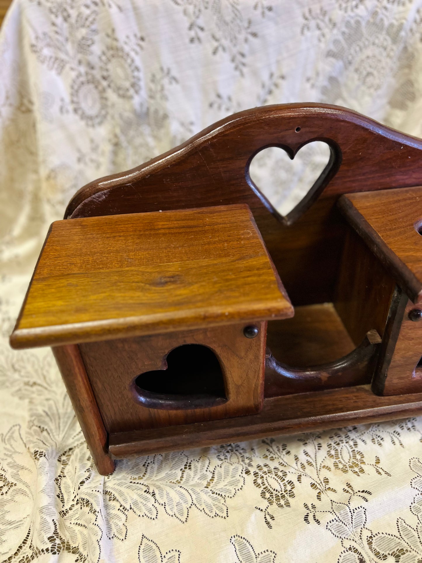 Vintage Country Hearts Wood Display
