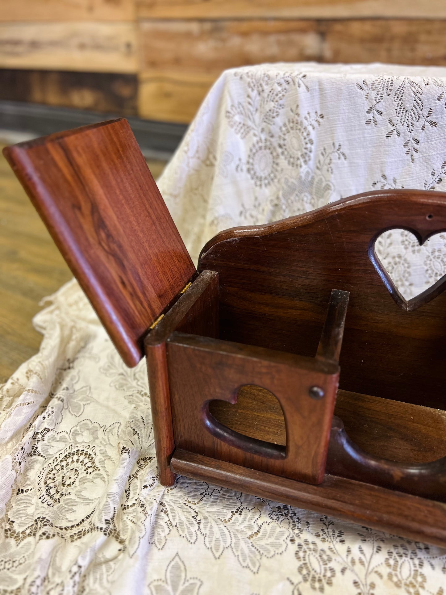 Vintage Country Hearts Wood Display