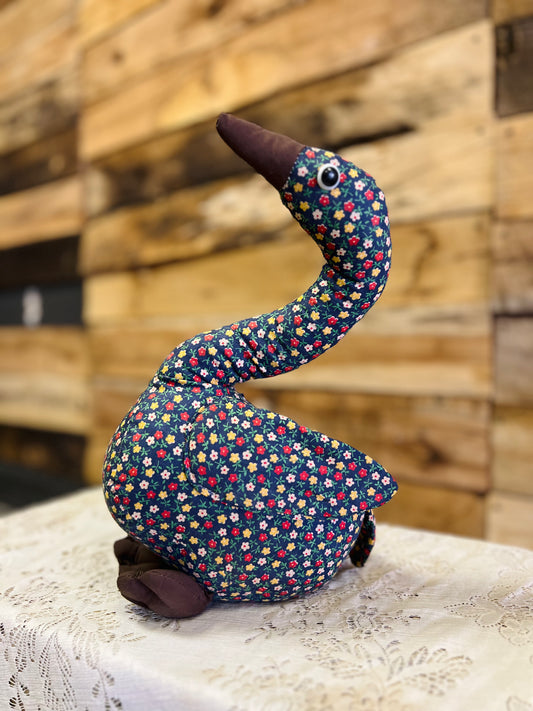 Vintage Floral Stuffed Goose
