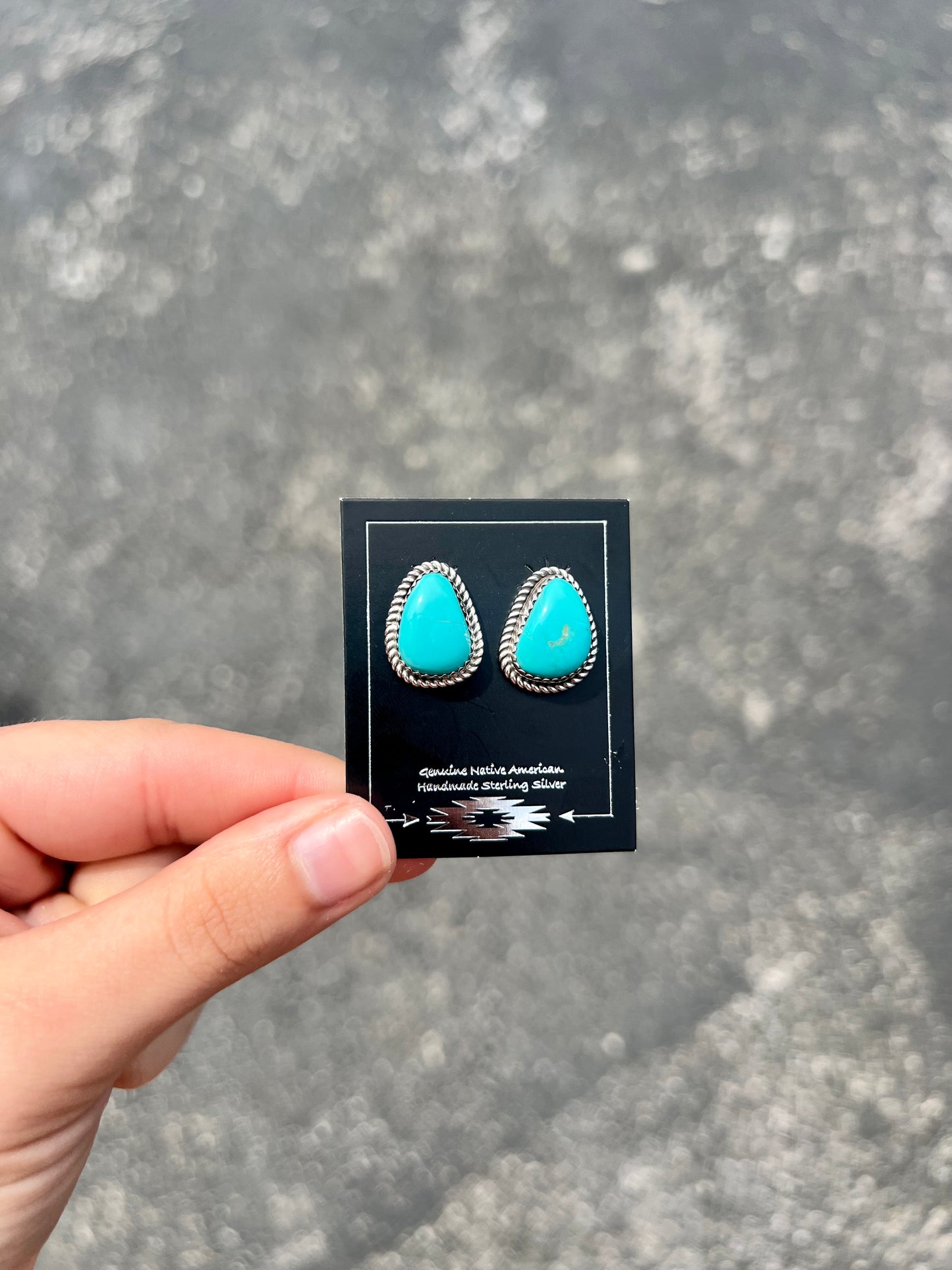 Genuine Sonoran Turquoise Sterling Silver Studs