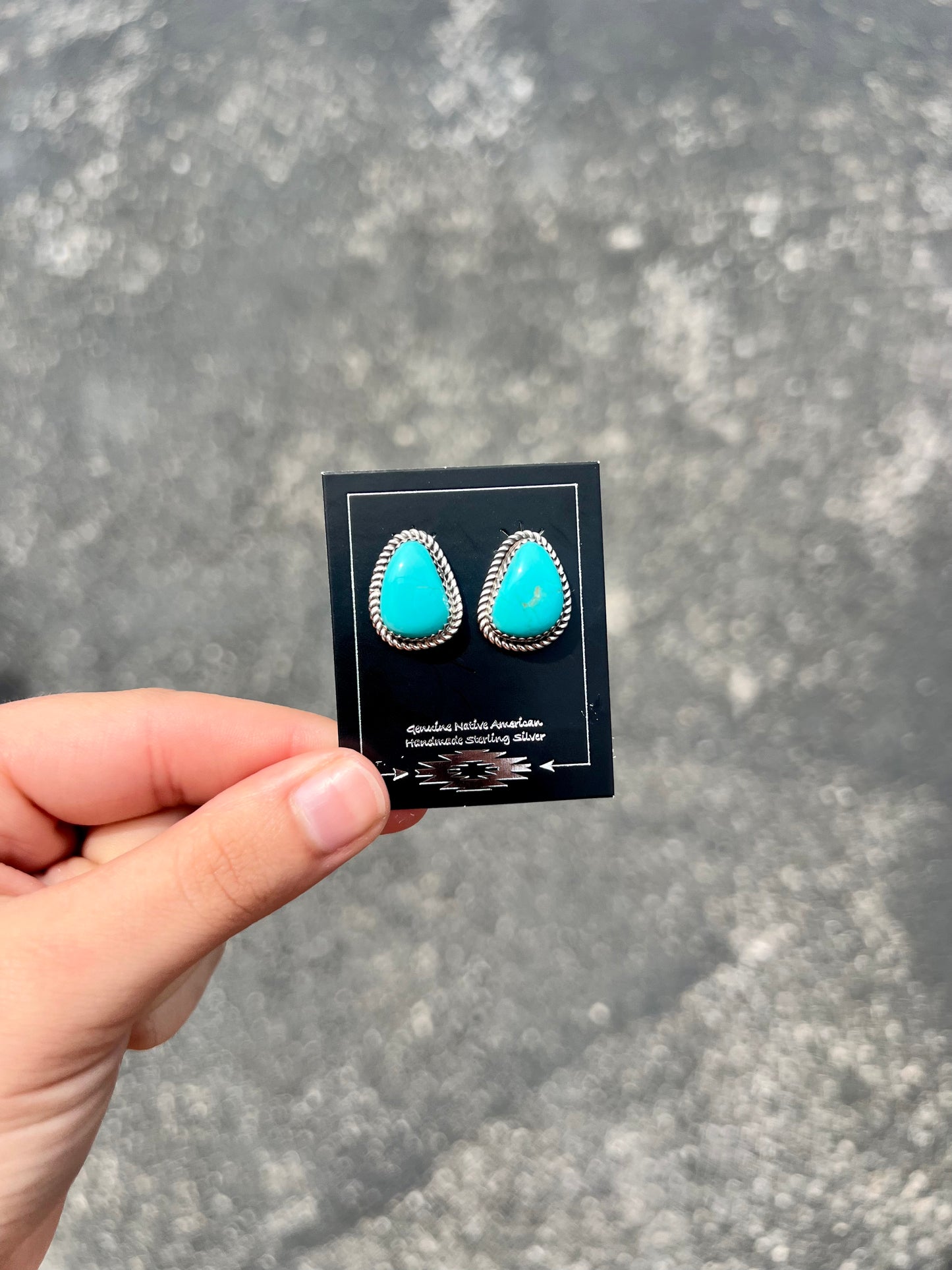Genuine Sonoran Turquoise Sterling Silver Studs