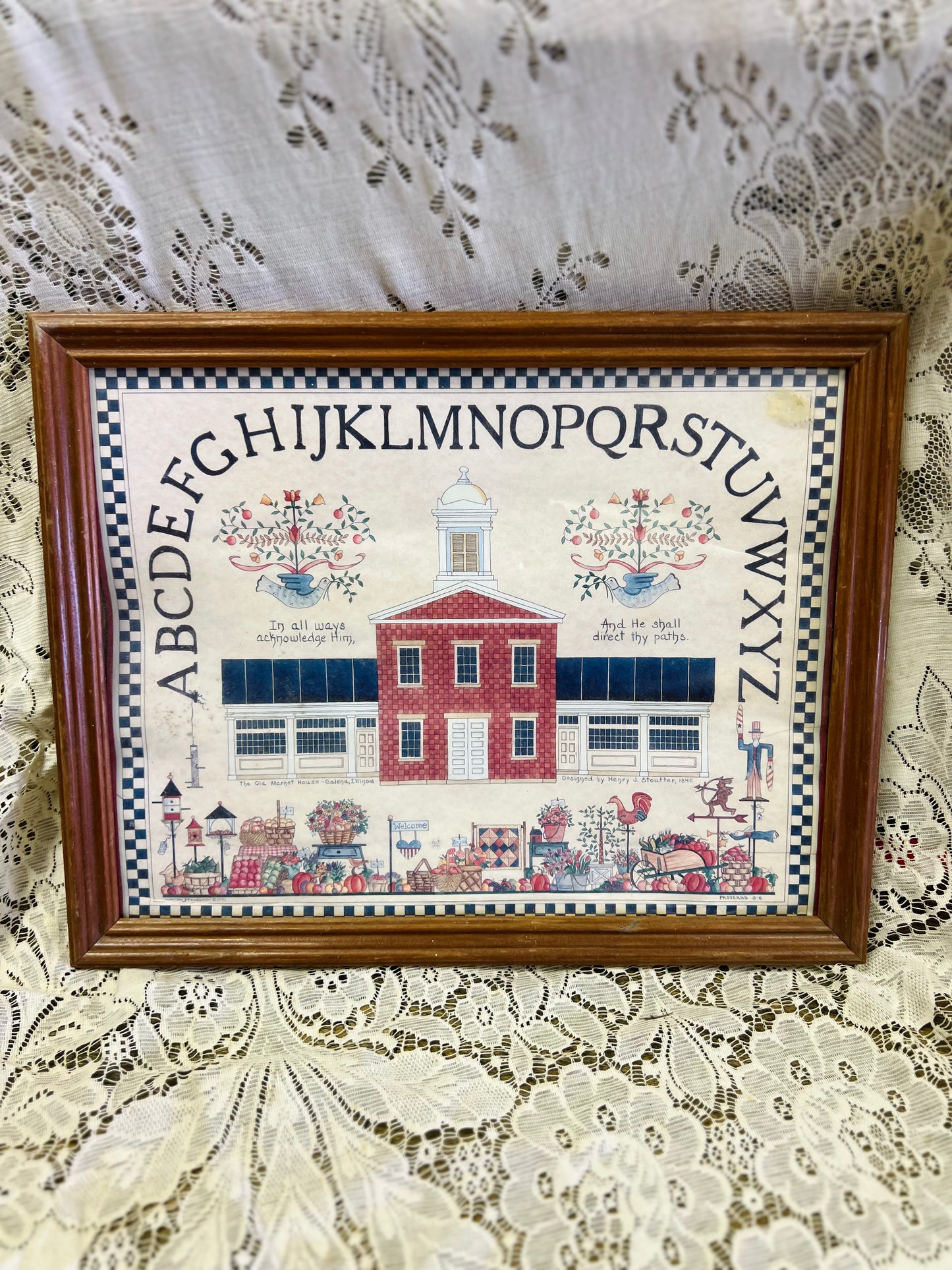 Vintage Alphabet Ellen Stouffer 1991 Framed Print