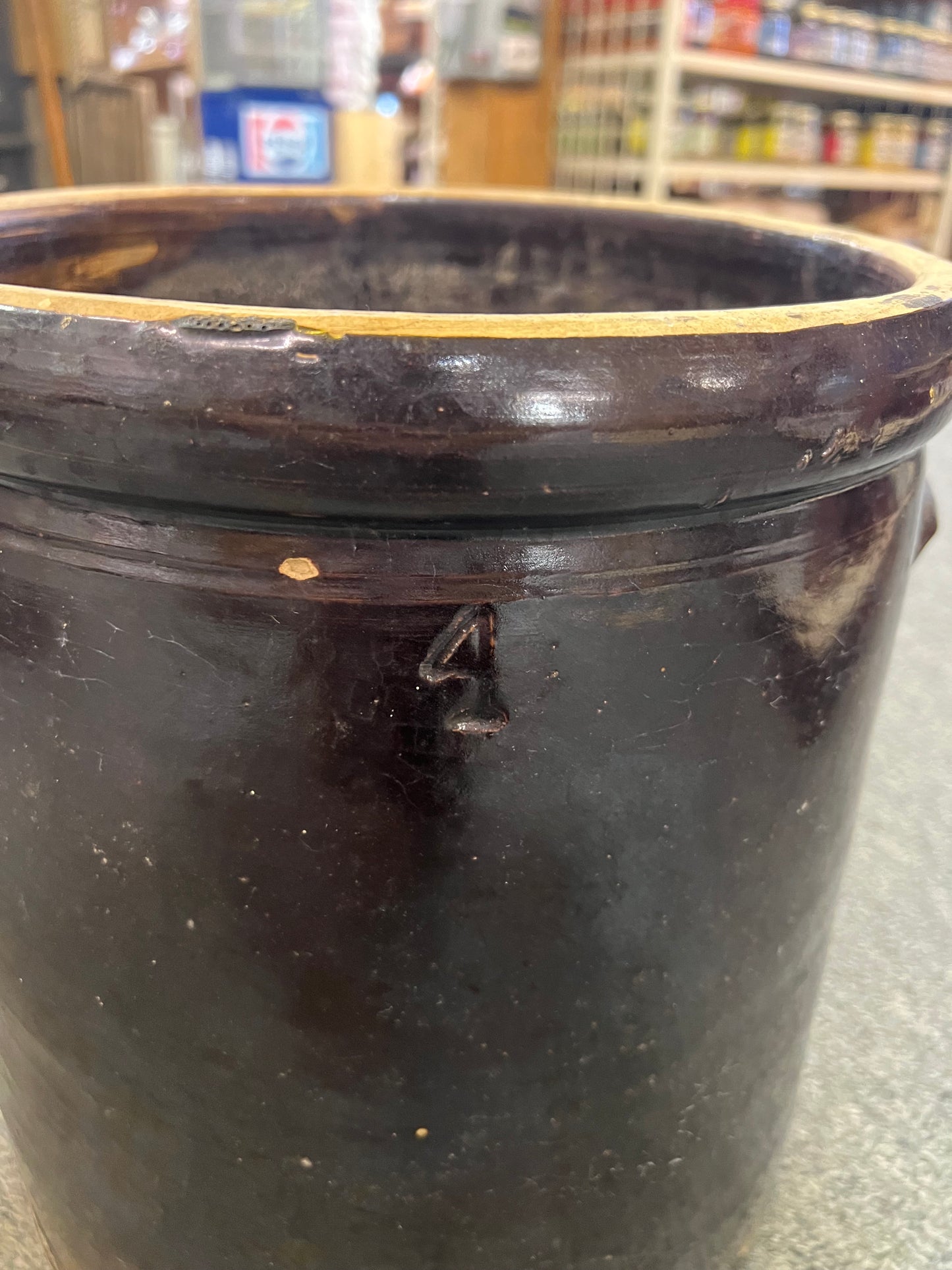 Antique Brown Number 4 Crock