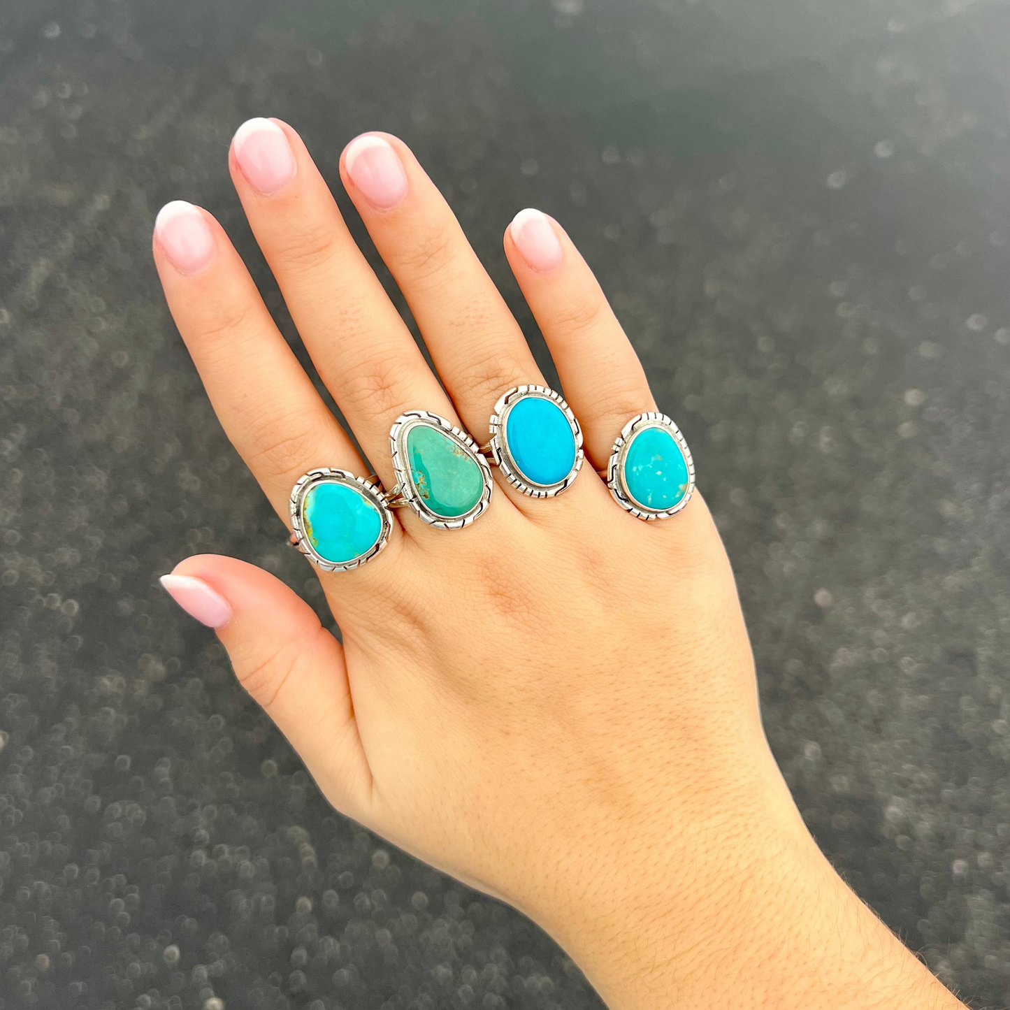 Dixie Sterling Silver and Genuine Turquoise Ring