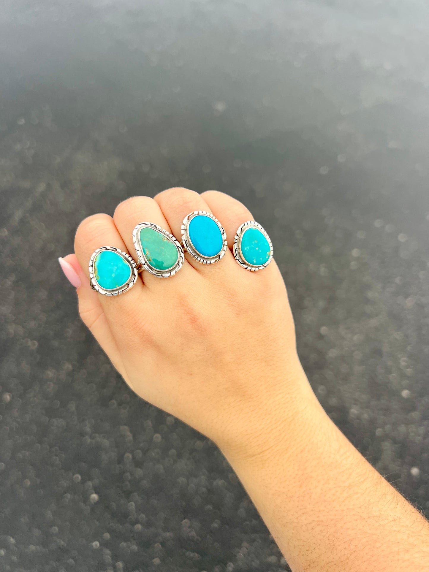 Dixie Sterling Silver and Genuine Turquoise Ring
