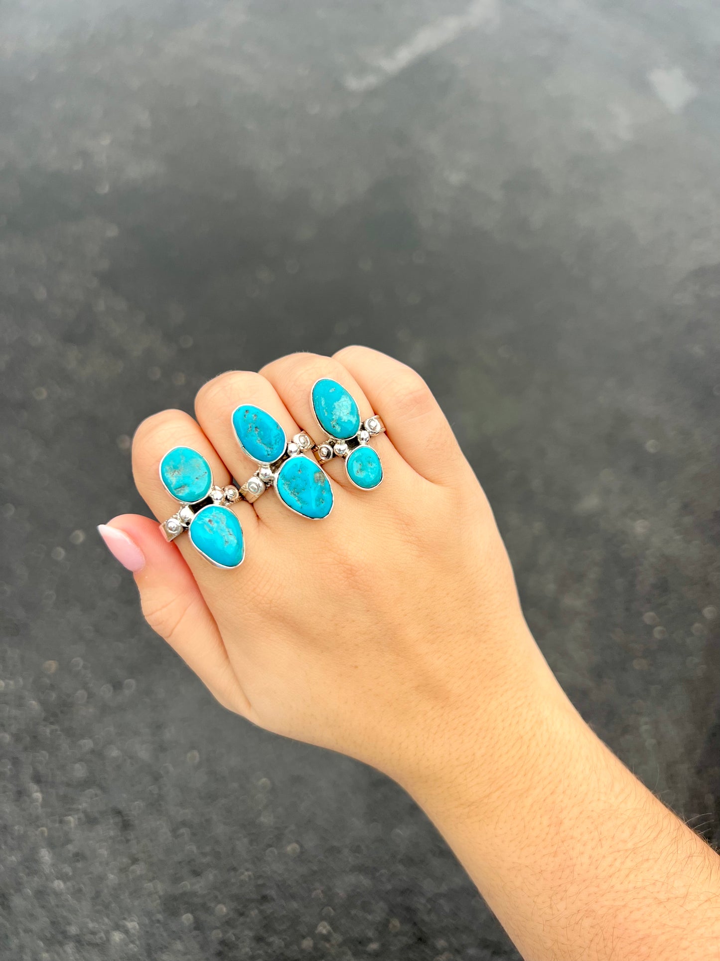 Two Stone Kingman Sterling Silver Ring