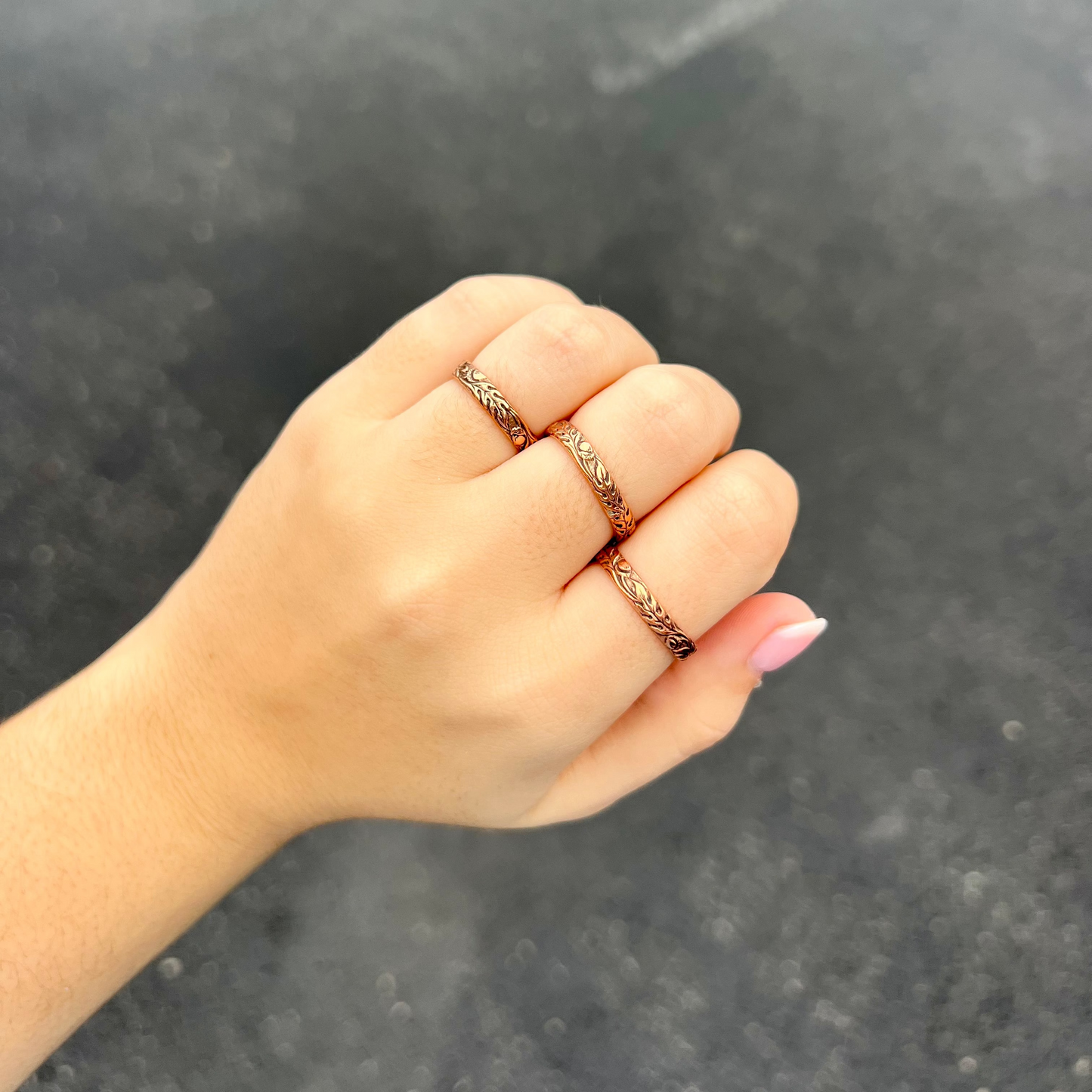 Copper Stamped Band Ring