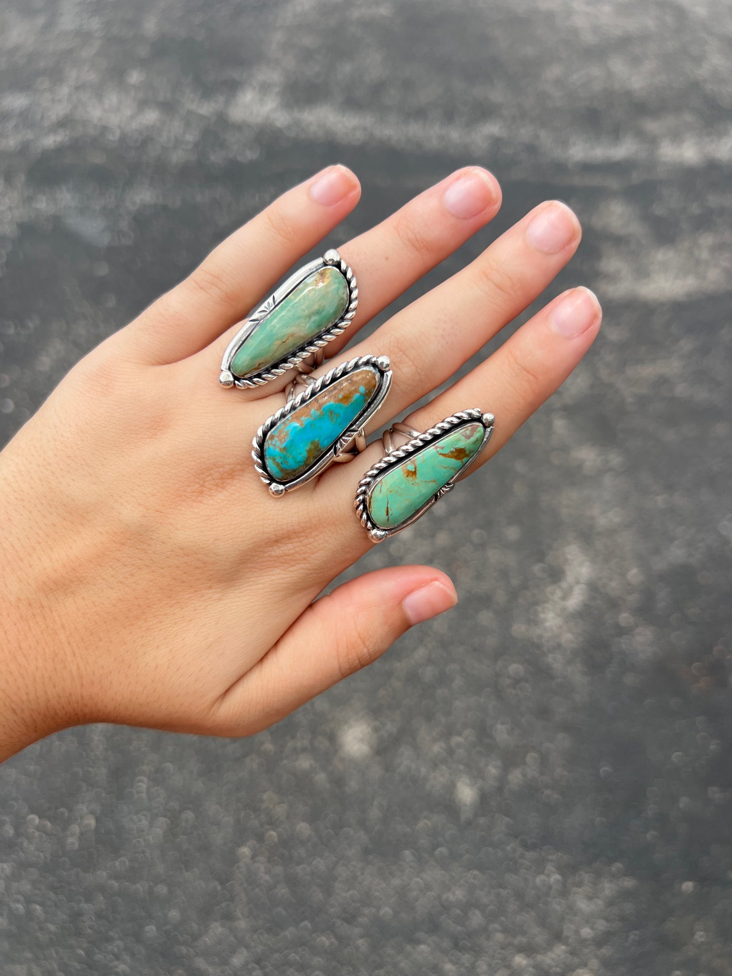 The Olivia Authentic Turquoise and Sterling Silver Statement Ring