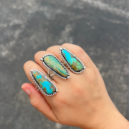 The Olivia Authentic Turquoise and Sterling Silver Statement Ring