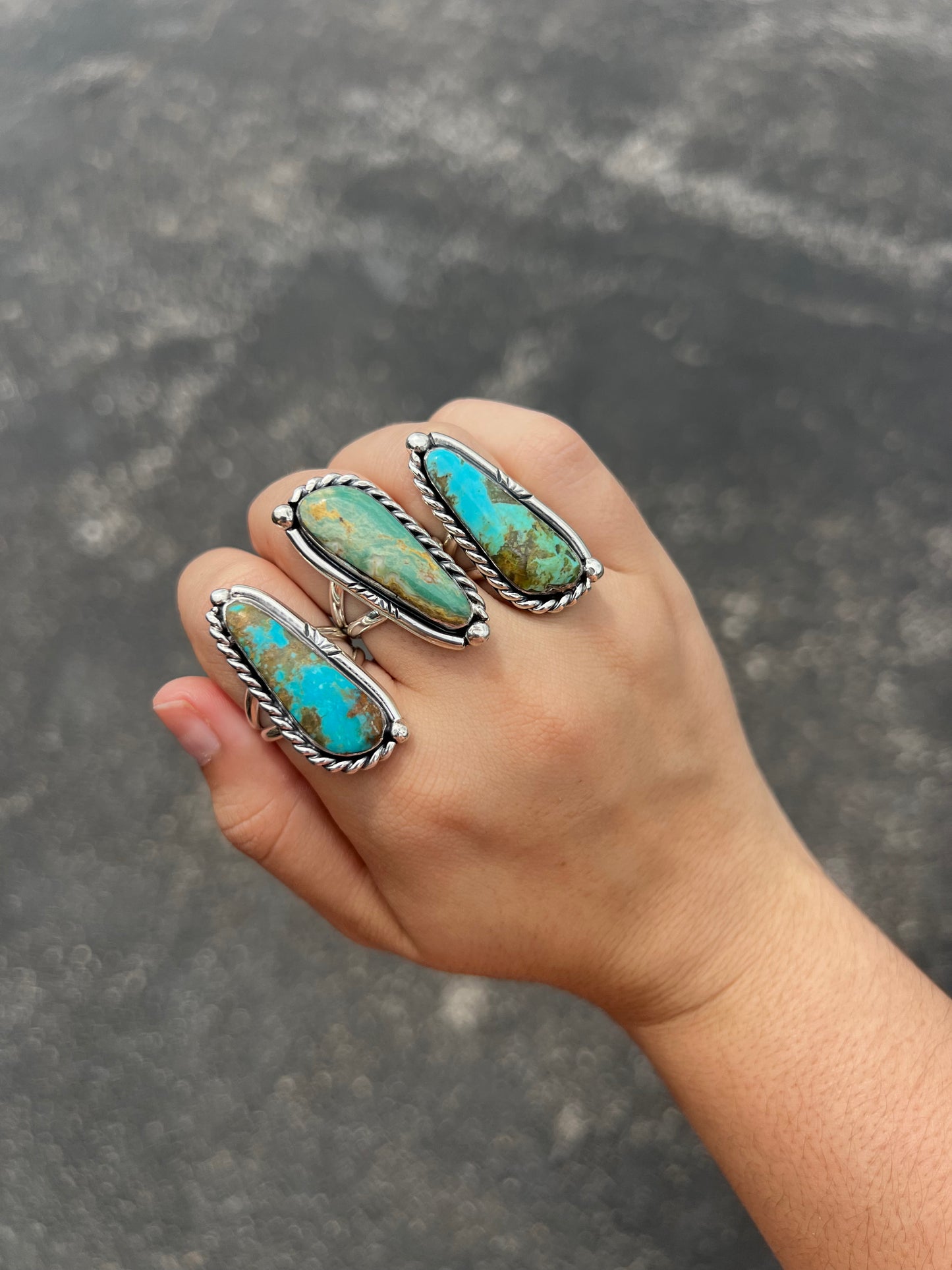 The Olivia Authentic Turquoise and Sterling Silver Statement Ring