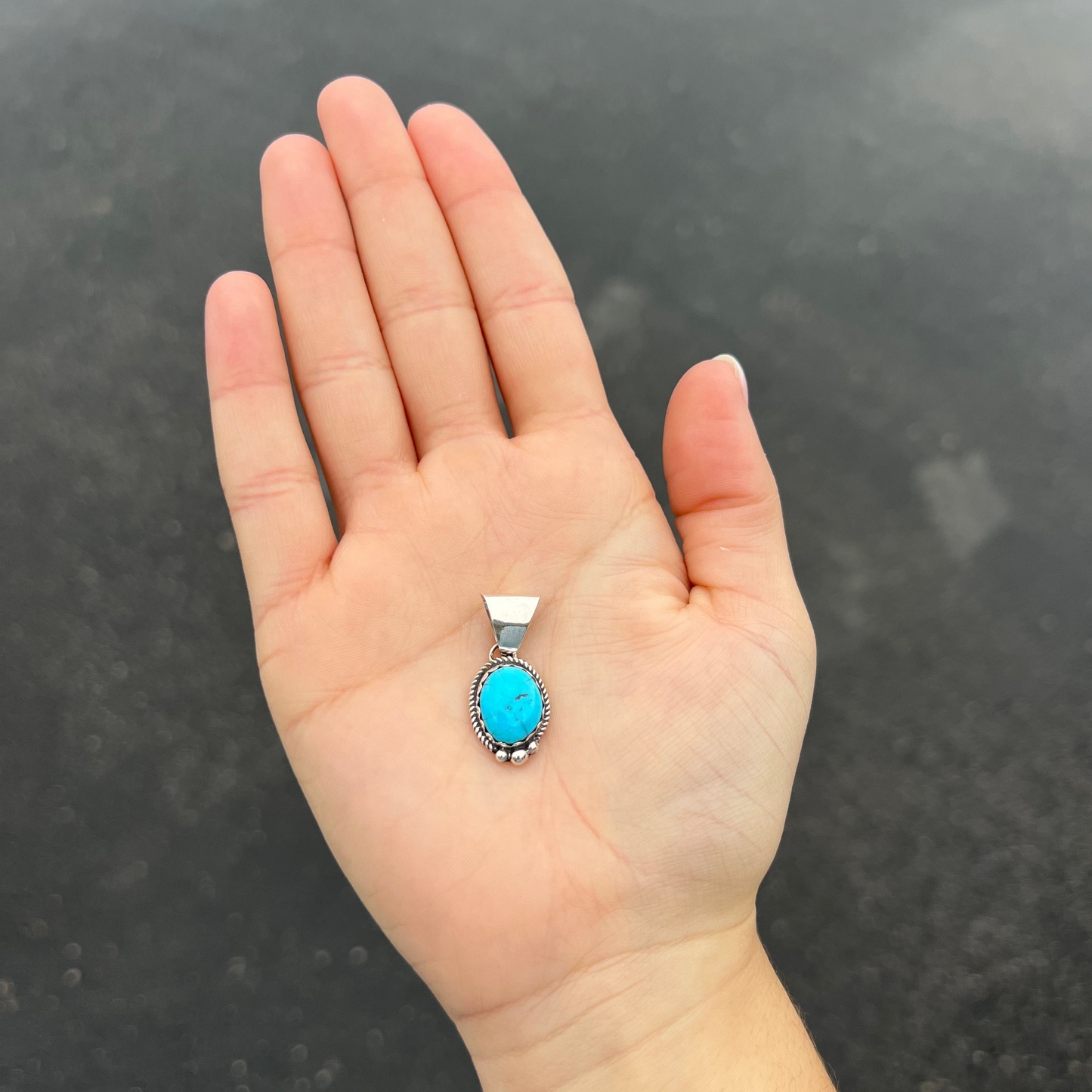 The Blair Genuine Kingman Turquoise Sterling Silver Pendant