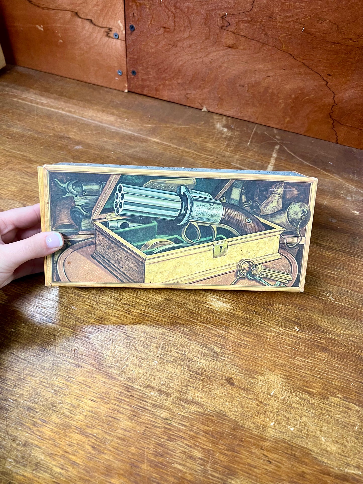 Vintage Avon Pepperbox Pistol - 1850 After Shave (original box and full bottle!)