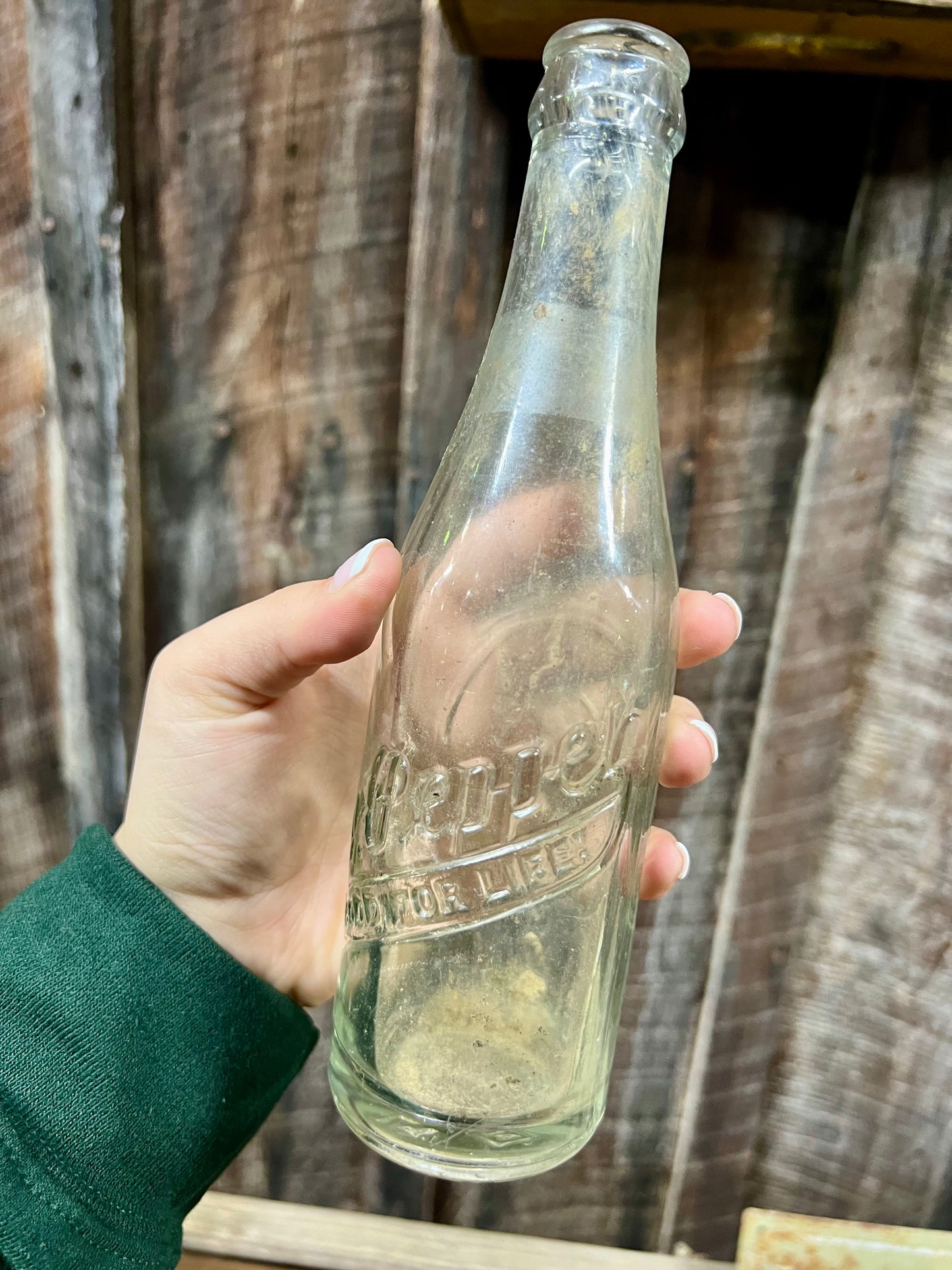 Vintage Dr Pepper Bottle "Good for life" Embossed 6 1/2 oz 10-2-4