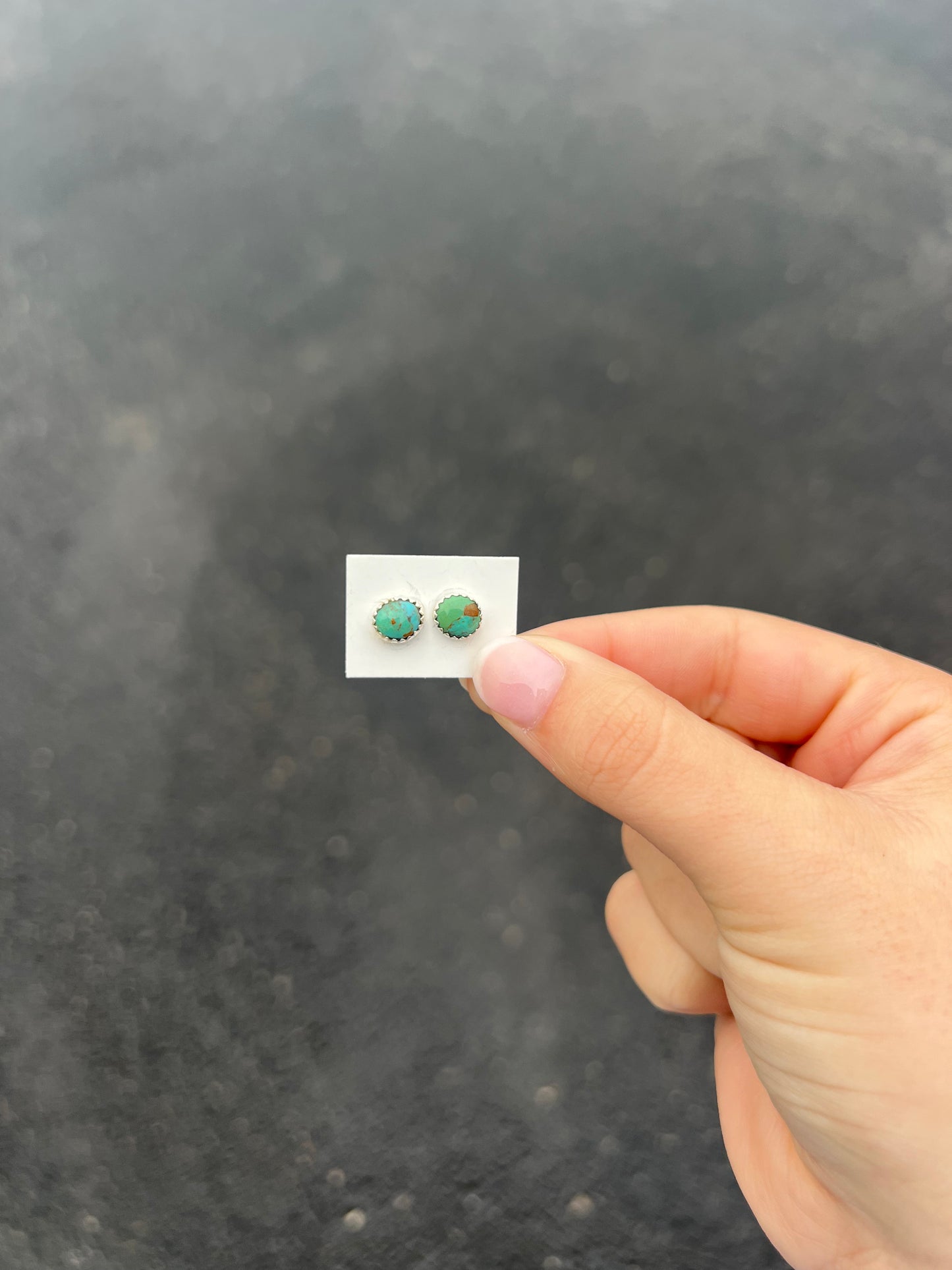Genuine Emerald Valley Turquoise Studs