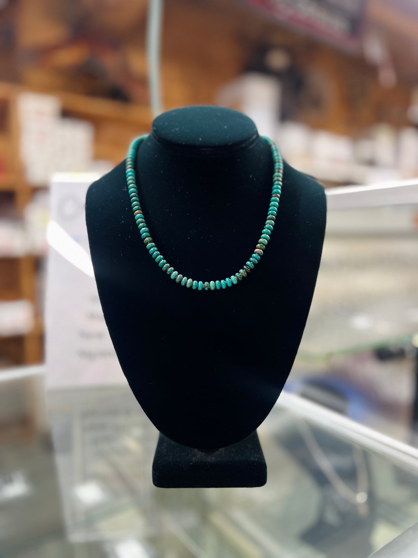 Genuine Turquoise 6.5mm Rondelle Heishi Necklace