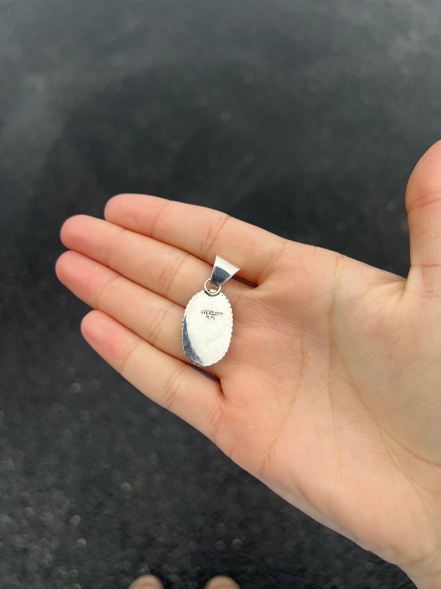 The Luna Genuine Turquoise Blue Sterling Silver Pendant