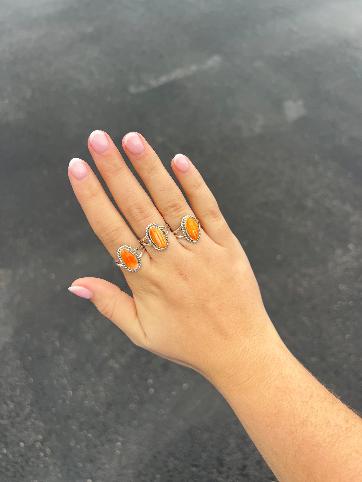 The Oneida Orange Spiny Oyster Sterling Silver Ring