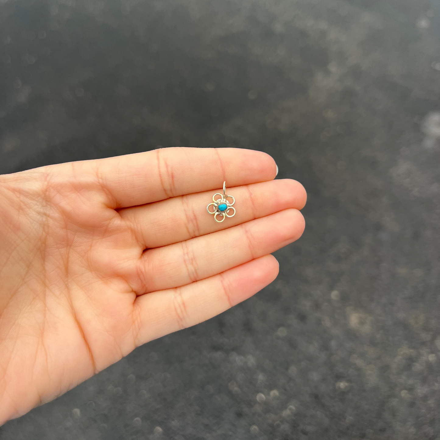 Oh My Daisy Genuine Turquoise Sterling Silver Pendant