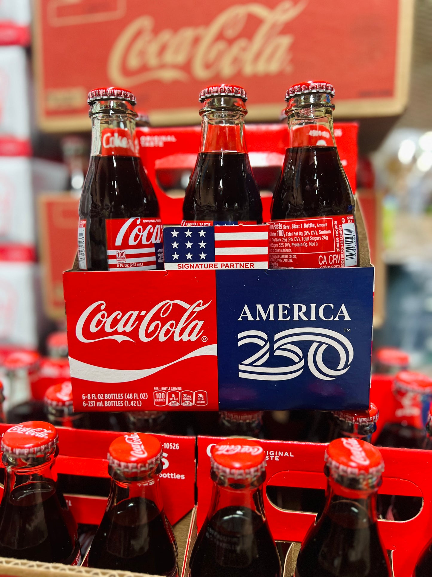 Limited Edition Coca Cola x America 250 Glass Bottle Soda - Case of 6