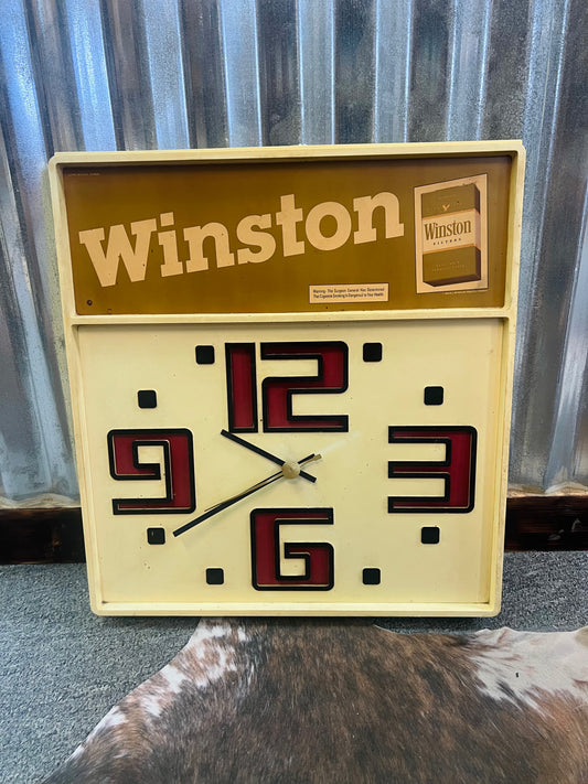 Vintage 1984 Winston Cigarettes Clock - Plastic