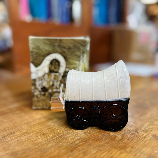 Vintage Avon Covered Wagon Full Decanter with Box