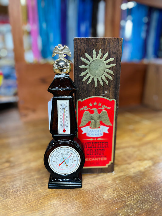 Vintage Avon Weather or Not Thermometer Decanter - Full w/ Box