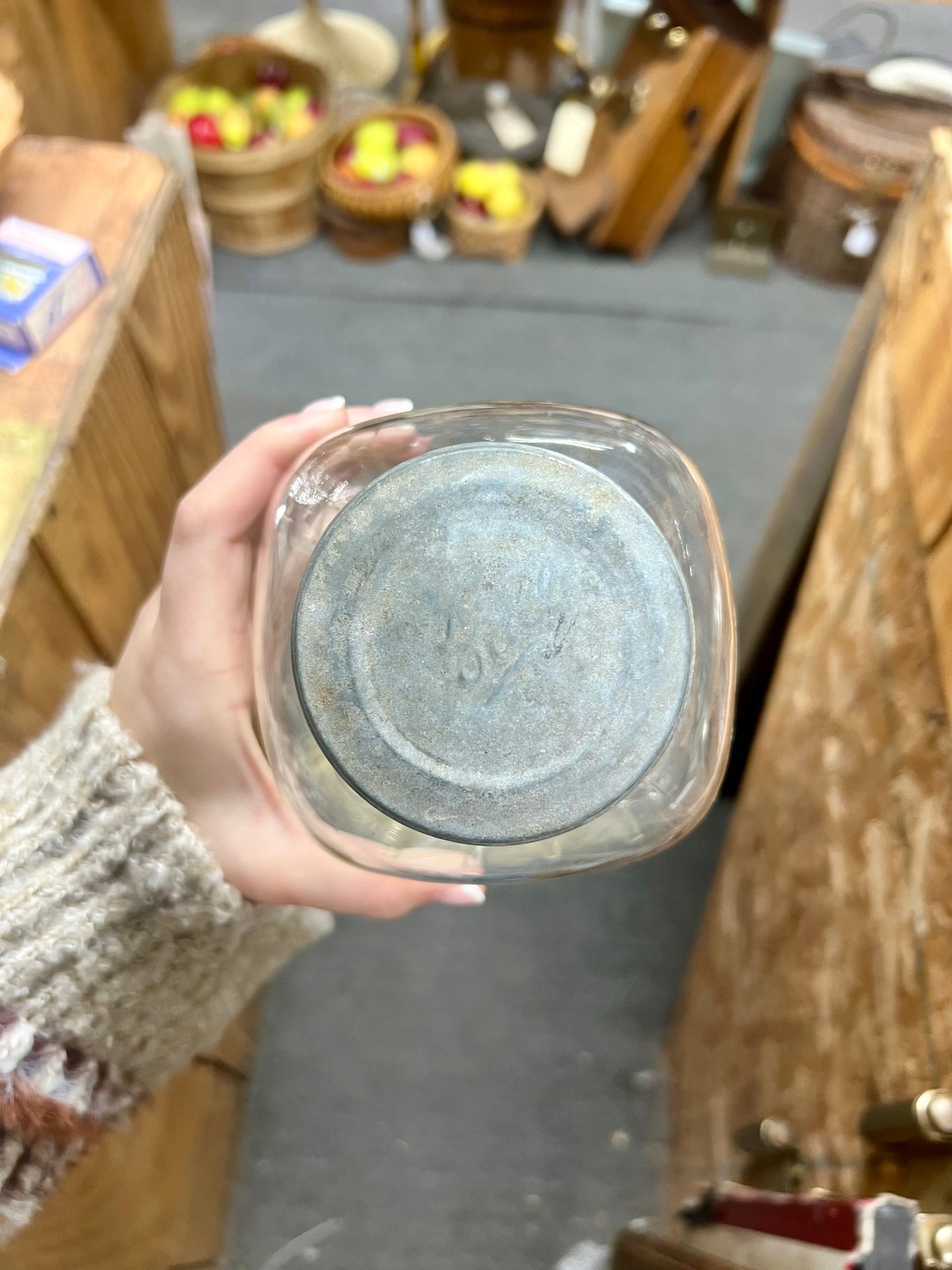 1933-1962 Square Ribbed Ball Perfect Mason Jar Half Gallon with Zinc Lid