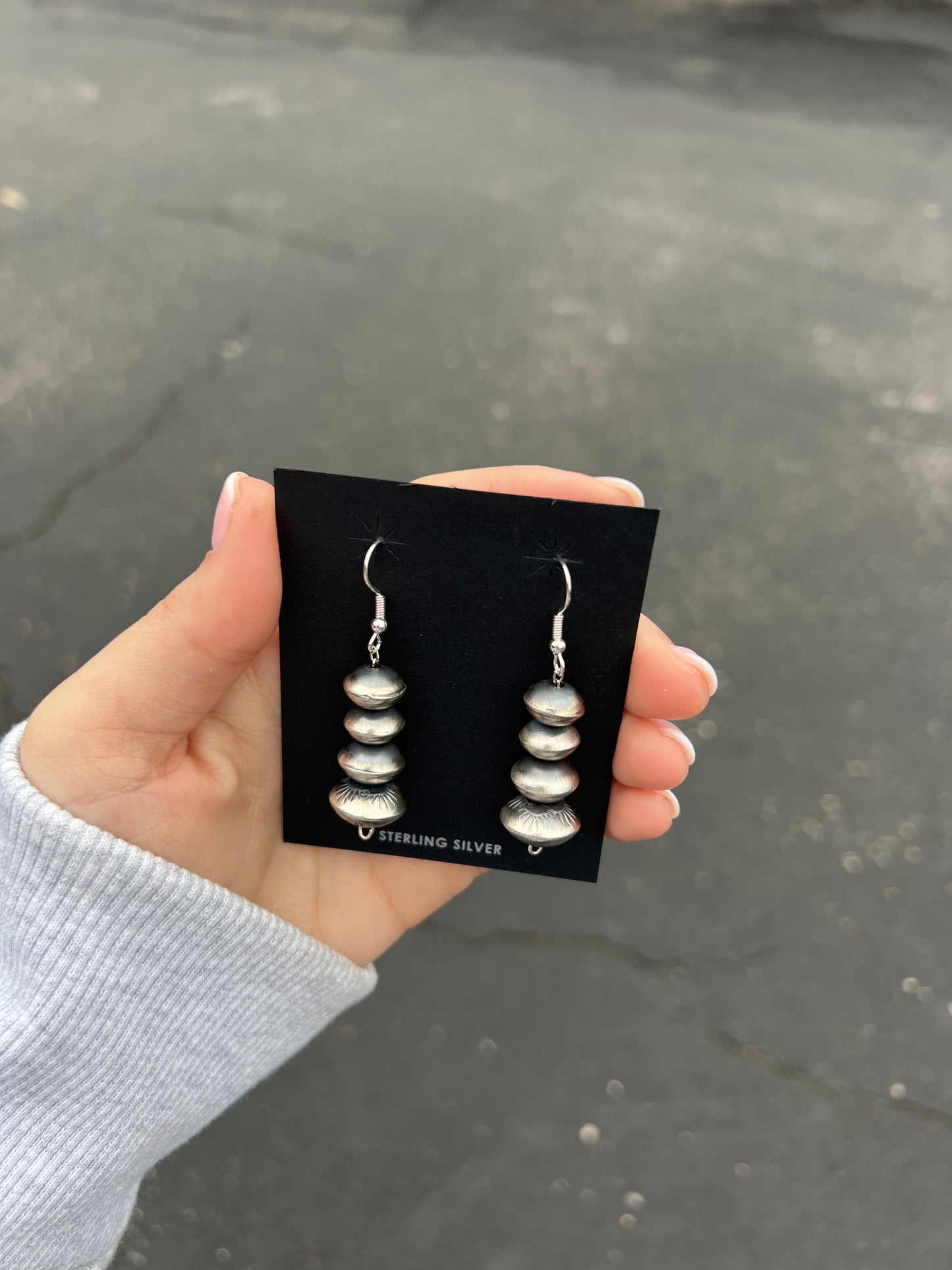 Genuine Handmade Graduating Navajo Pearls Earrings