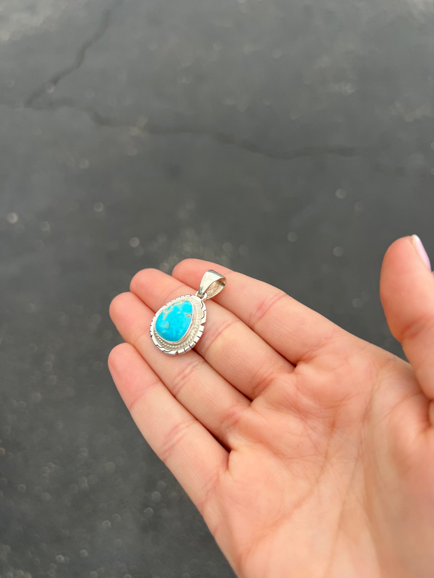 The Callie Genuine Kingman Turquoise Sterling Silver Pendant